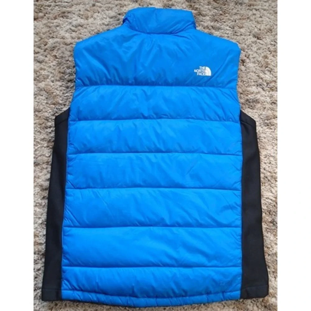The North Face Puffer Vest Mens Medium Blue Excellent 600 Down Quilted Hybrid